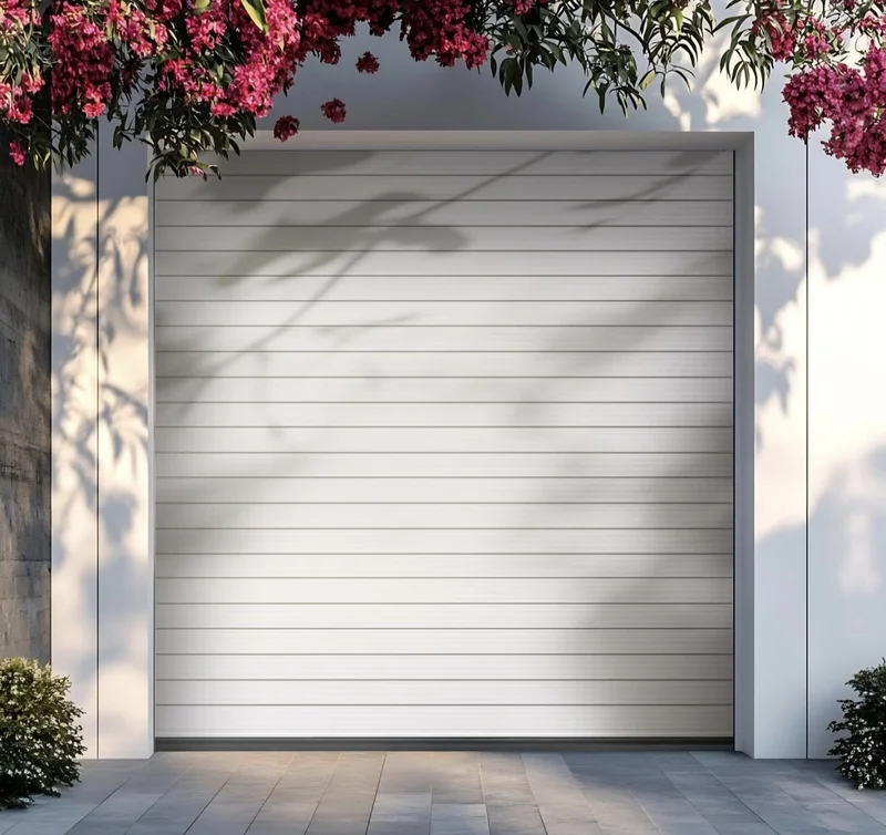 Garage doors for retail stores with drive-thru access