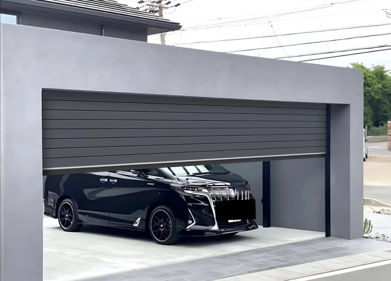 Garage doors for apartment buildings with shared driveways