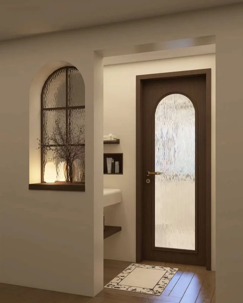 Aluminum glass doors with frosted glass for office partitions
