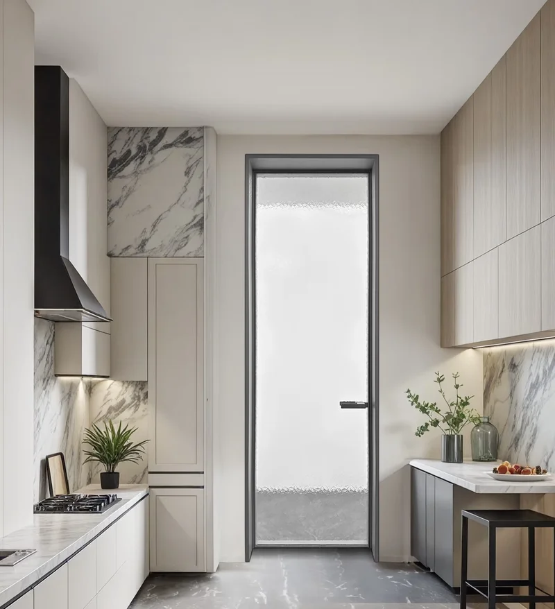 Aluminum glass doors for high-end developments