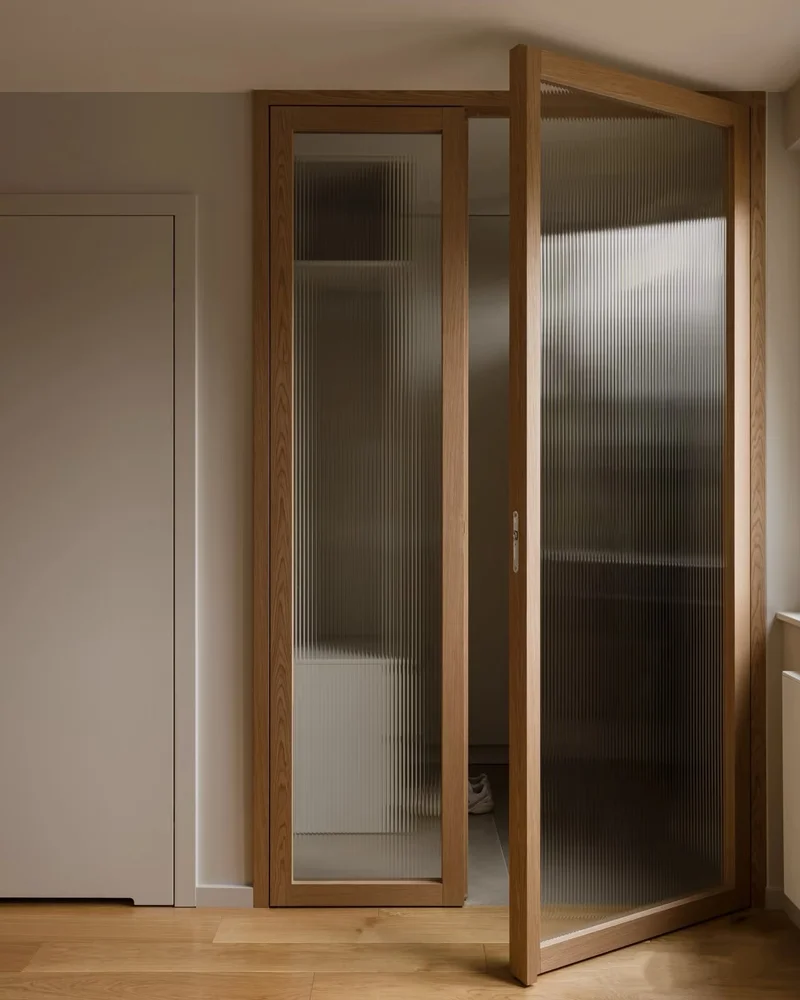 Aluminum glass doors with frosted glass for office partitions
