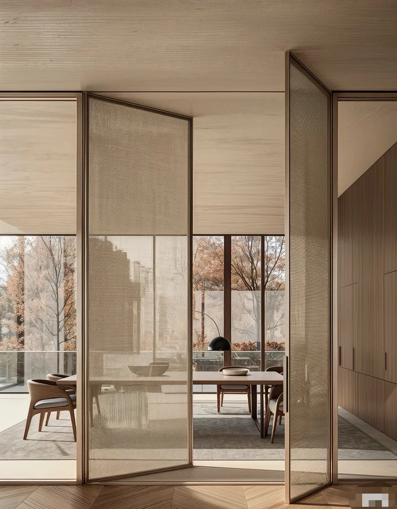Powder-coated aluminum glass doors for retail shops