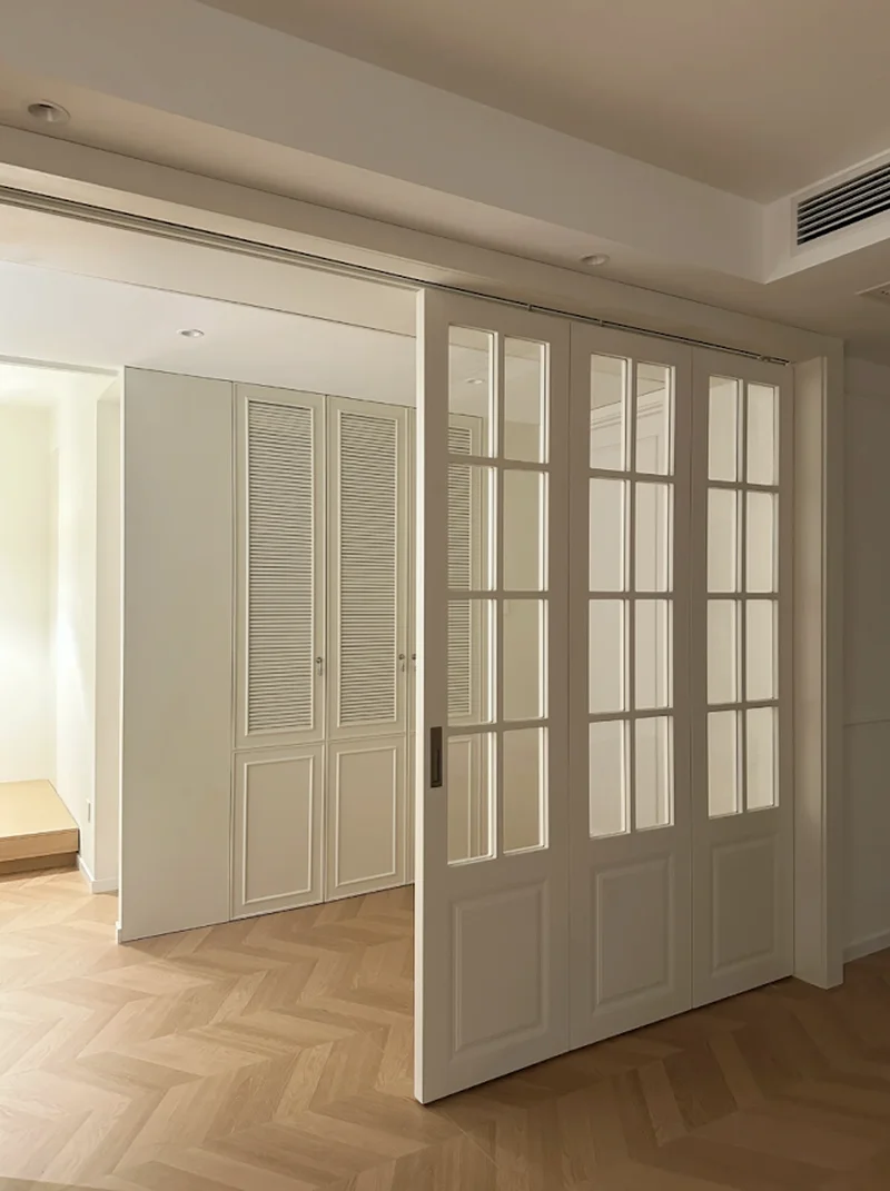 Zebrawood Wood Glass Doors with Metal Inlay & Back-Painted Glass for Luxury Villa Entrances