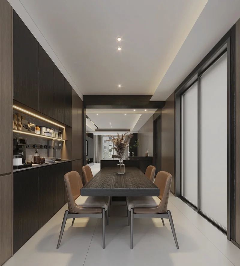 Aluminum glass doors with LED light integration