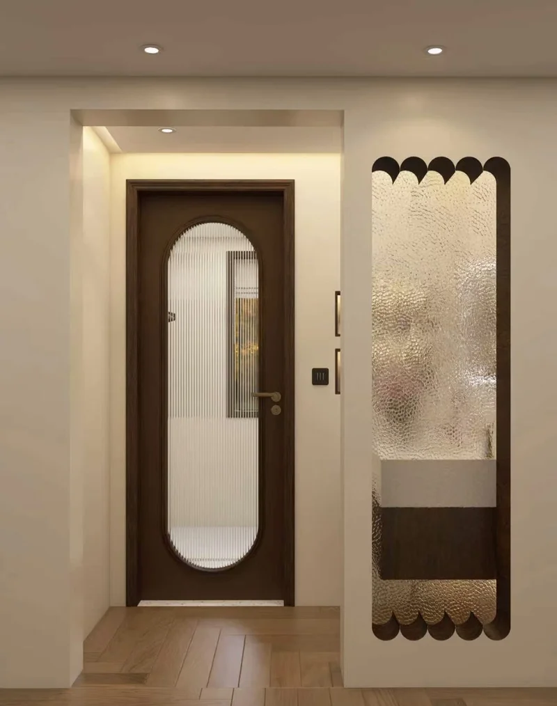 Oversized aluminum glass doors for luxury villa entrances