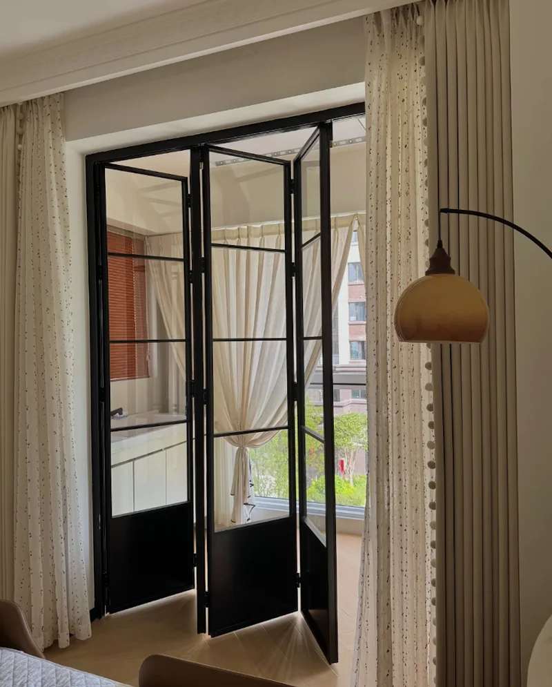 Aluminum glass doors for hotel corridors