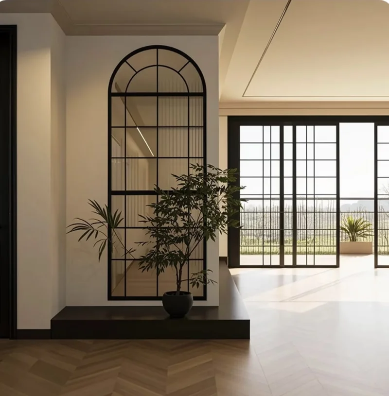 Villa community wood glass door unified design batch delivery for real estate developments