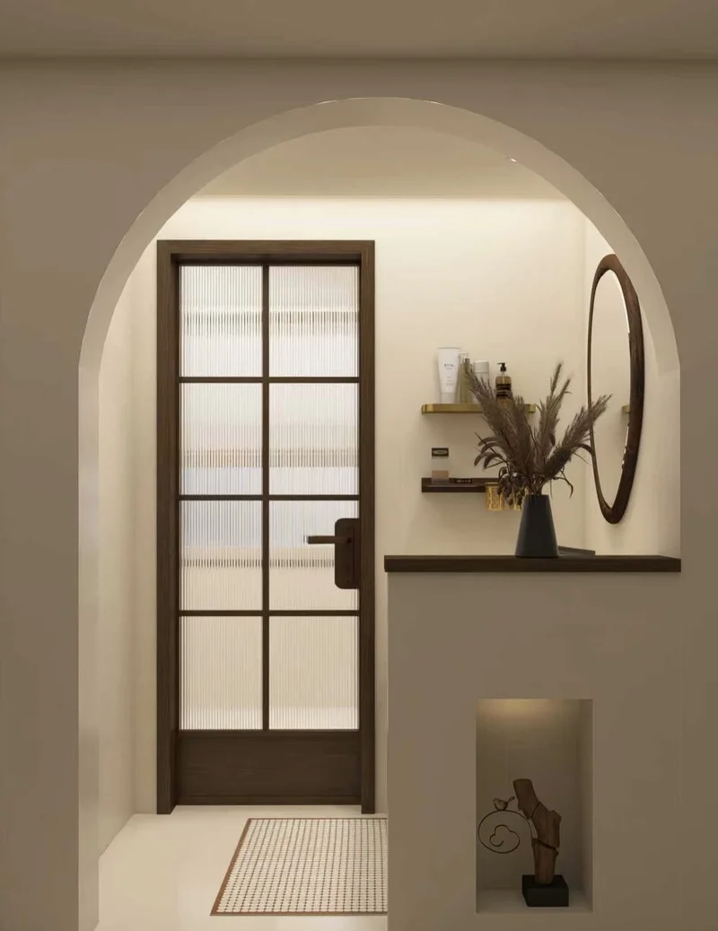 Aluminum glass doors for hotel corridors