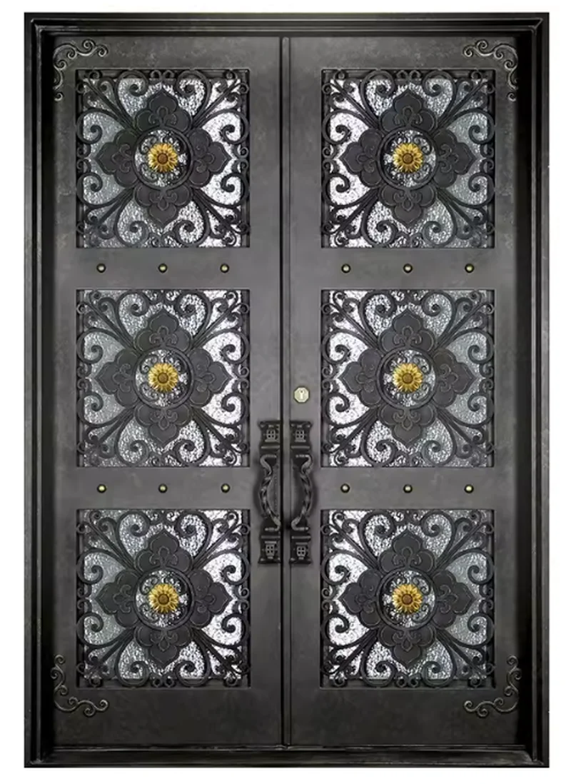 Steel security doors with bulletproof glass for banks