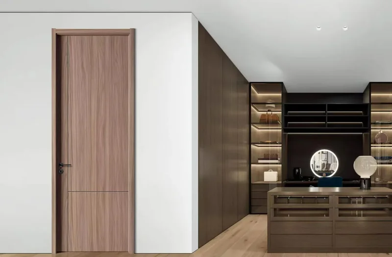 High-end hotel room solid wood doors standardized production bulk installation