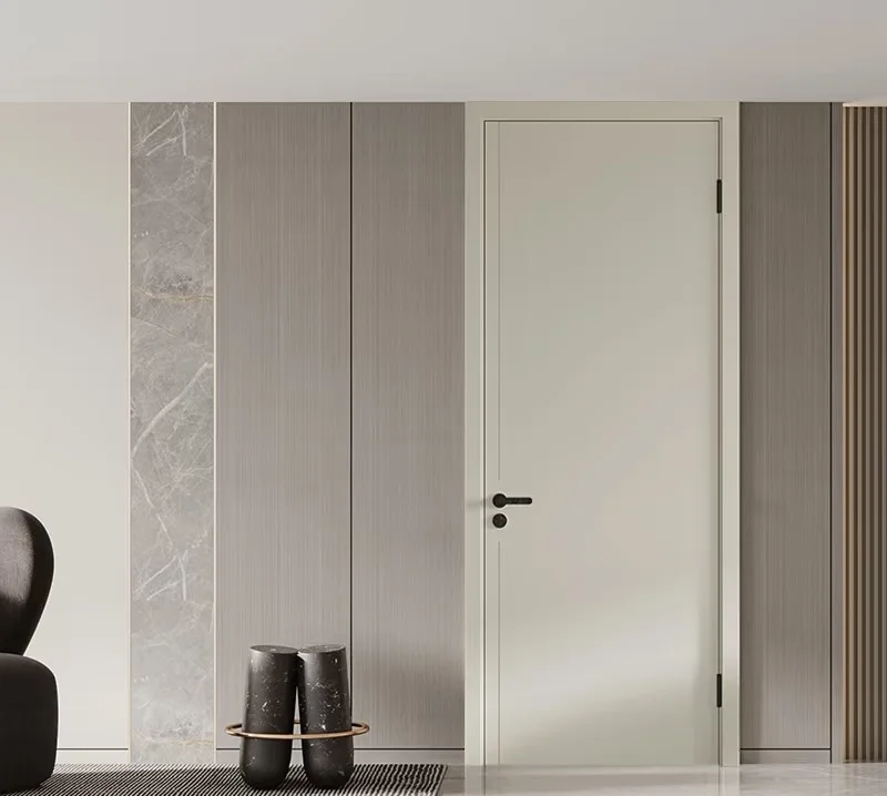 Zebrawood Solid Wood Doors with Metal Inlay – Ultimate Luxury for Villa Entrance Design