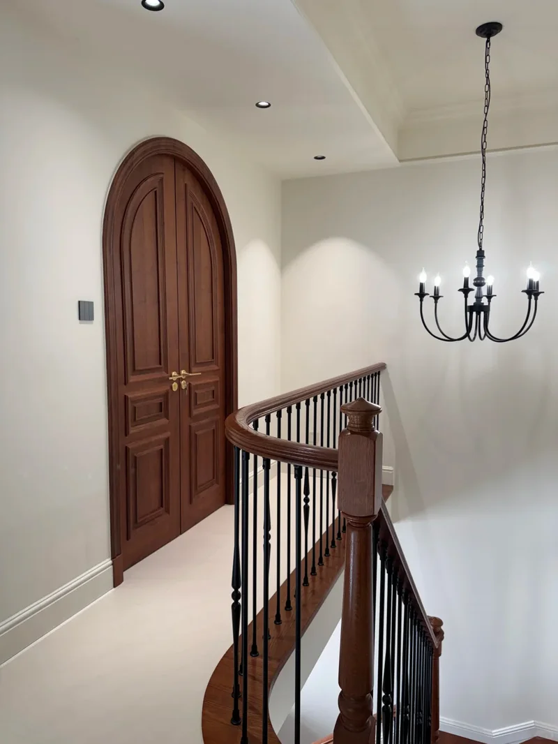 Cherry solid wood doors eco-friendly E0 grade with antibacterial finish for hospitals