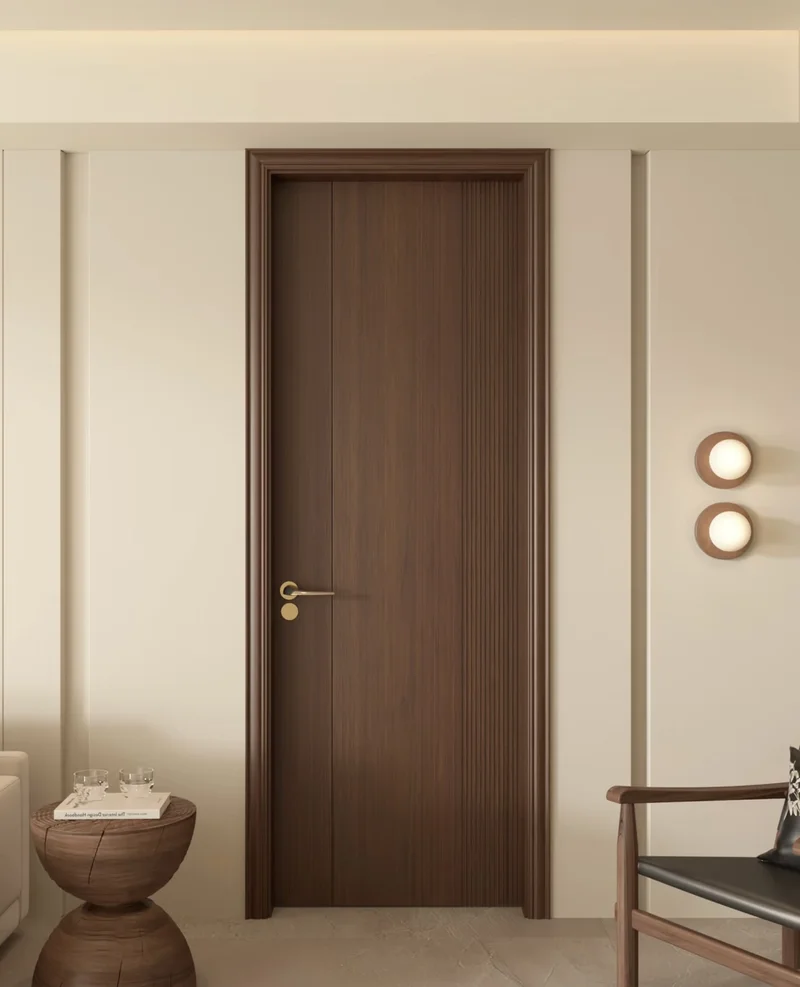 Elm solid wood doors moisture-proof with marine varnish for waterfront properties