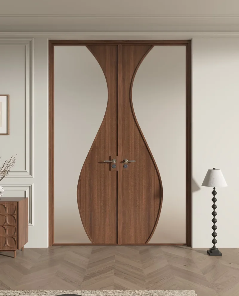 Oak solid wood doors FSC certified moisture content 8-12% for commercial projects