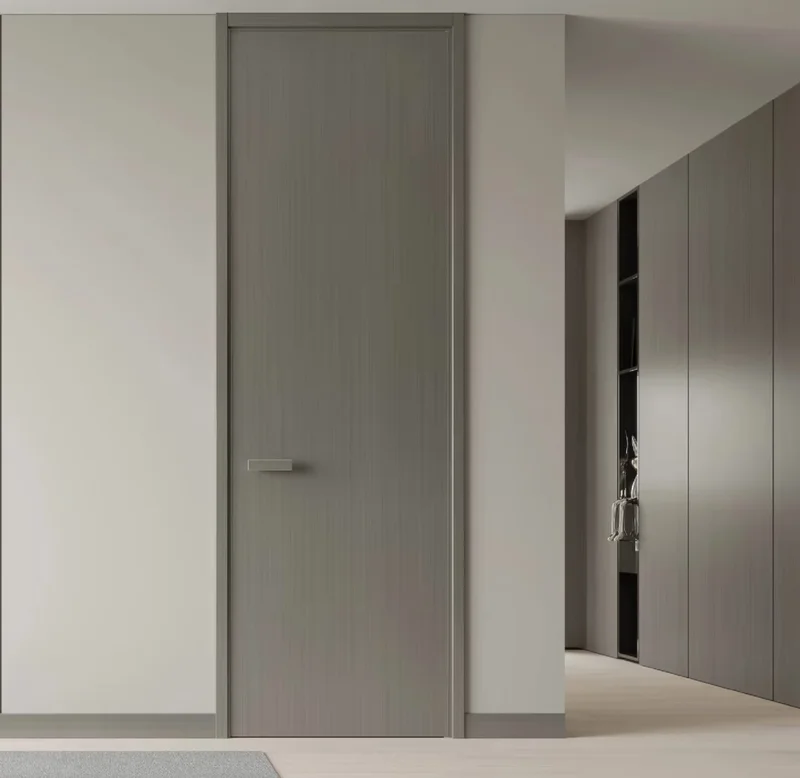 Poplar solid wood doors affordable with veneer finish for budget projects
