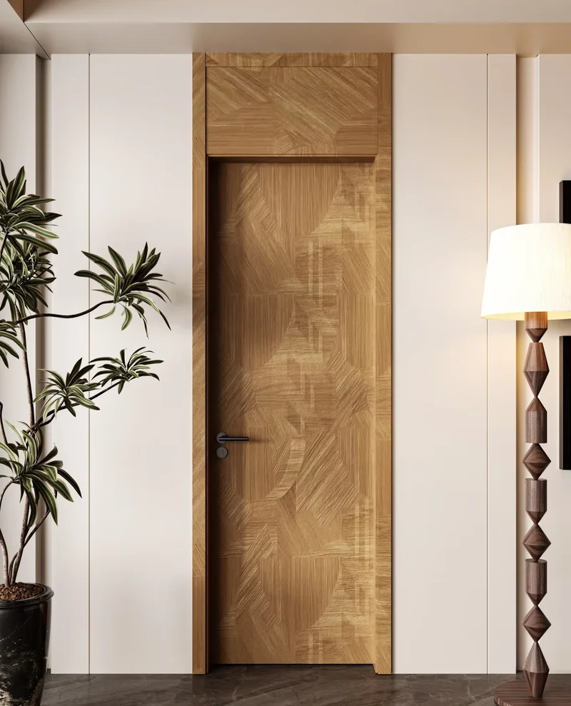Hickory solid wood doors durable with high Janka hardness for high-traffic areas
