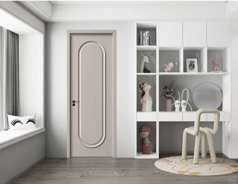 Zebrawood solid wood doors metal inlay with matte finish for luxury villas