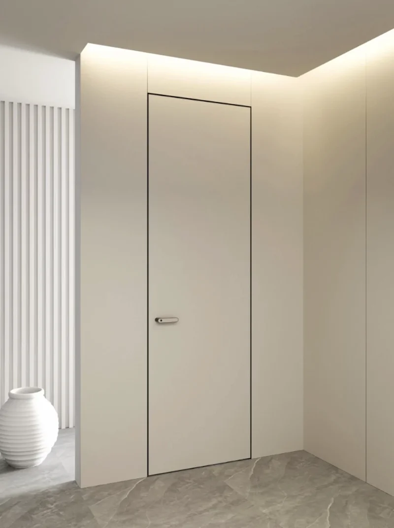 Walnut solid wood doors fire-rated BS 60min with anti-pry locks for hotels