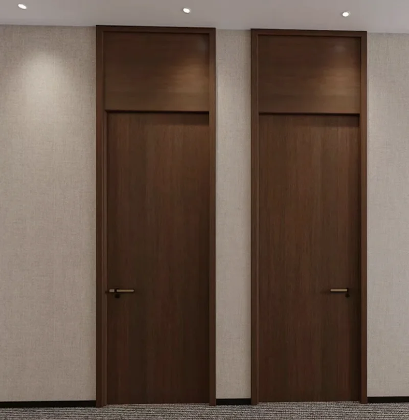 Office building lobby solid wood doors oversized high-end material customization