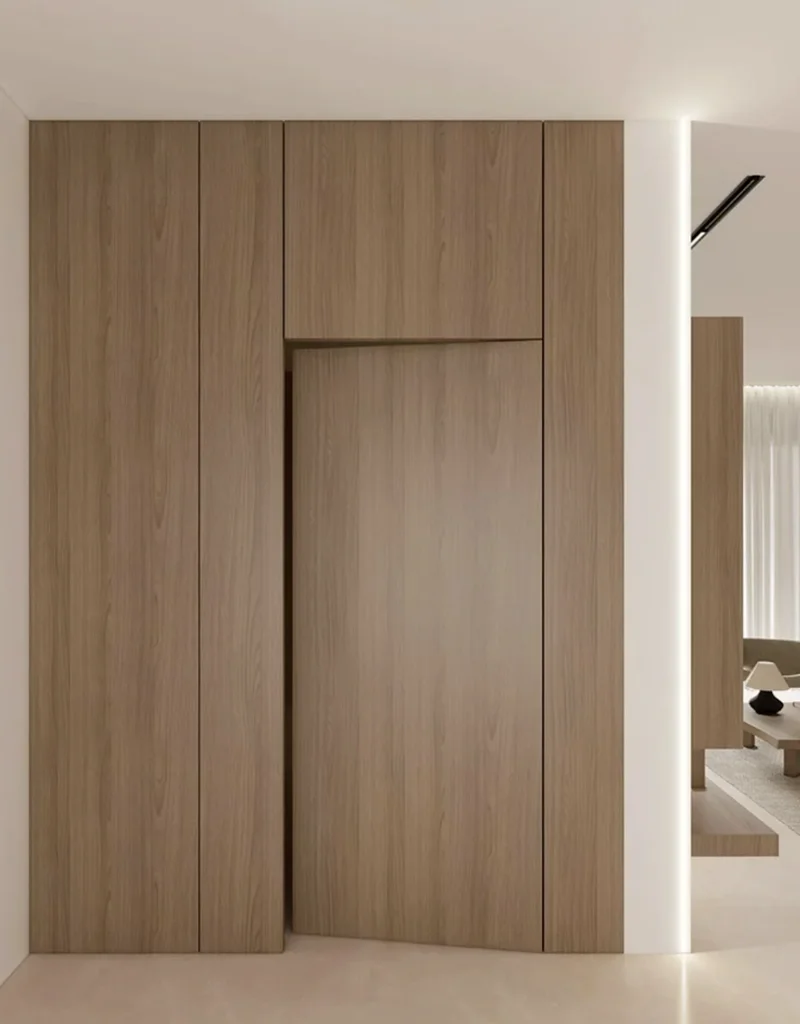 Maple solid wood doors soundproof 32dB with low-E glass for office buildings